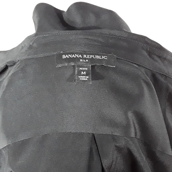 Banana Republic elegant button up black silk shirt - Picture 6 of 6